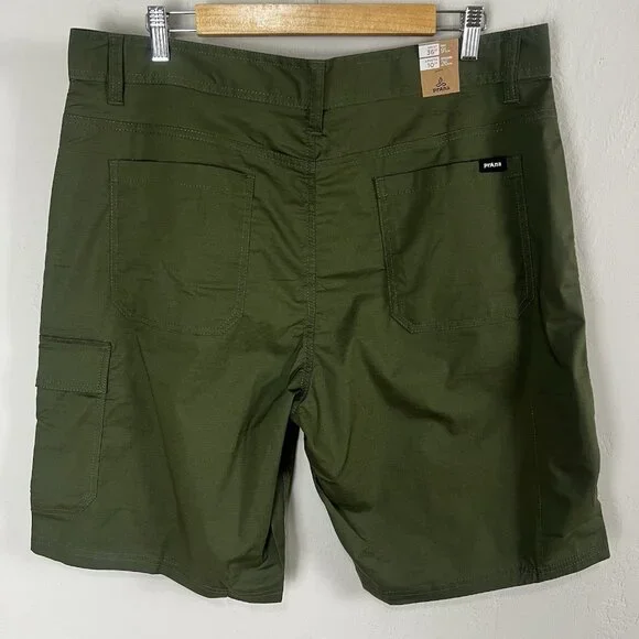 NEW‎ Prana Double Peak Shorts Men's Size 36 x 10 Cargo Green Standard Fit - Picture 2 of 6